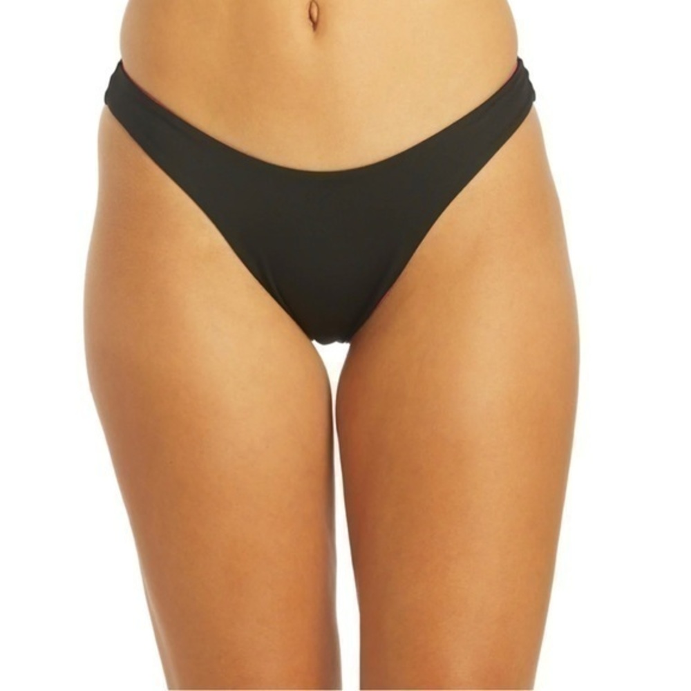 Nike Womens Colorblock Reversible Sling Bikini Bottom Small Black Pink Swim NEW